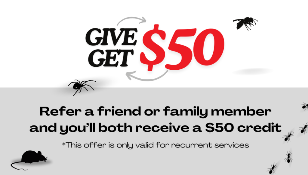 Offer reading ' Give 50, Get 50 - Refer a friend, and you'll both receive a $50 credit